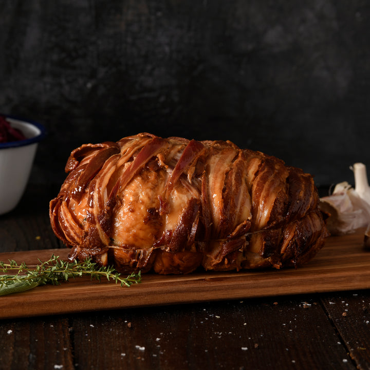 Boned & Rolled Turkey Breast - Wrapped in Bacon with Festive Sausage Meat Stuffing (Pre-order)