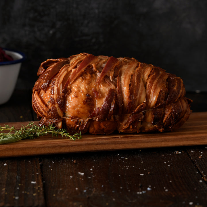 Boned & Rolled Turkey Breast - Wrapped in Bacon with Festive Sausage Meat Stuffing (Pre-order)